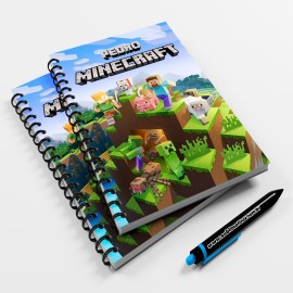 Caderno Universitário 10 Mat Minecraft - Coloque seu Nome